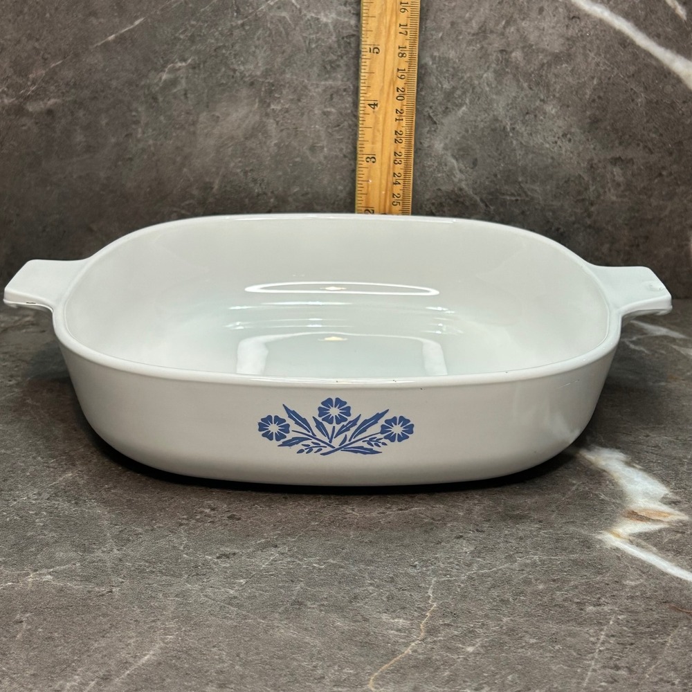 Corning Ware Blue Cornflower 9 Inch Square Baking Dish P-9-B Vintage Pyroceram